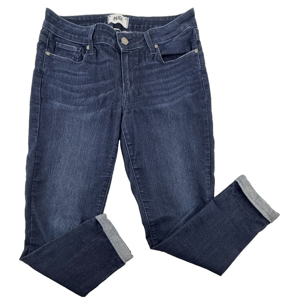 Paige Kylie Crop Jeans Womens 27 Dark Wash Skinny Stretch Denim Mid‎ Rise